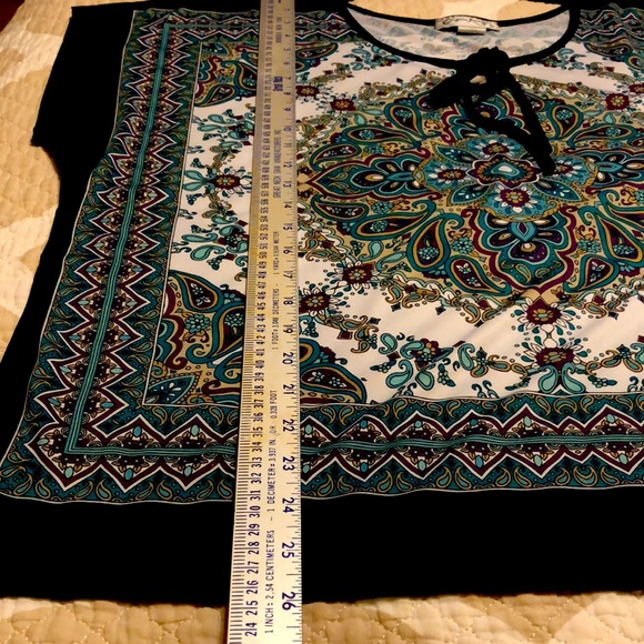 Claudia Richard Bohemian Square Design Polyester Top/Shirt - Picture 4 of 6